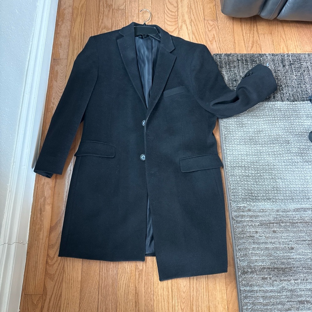 Sinto Men's 100%
Wool Long Single Breast coat no outer pockets
